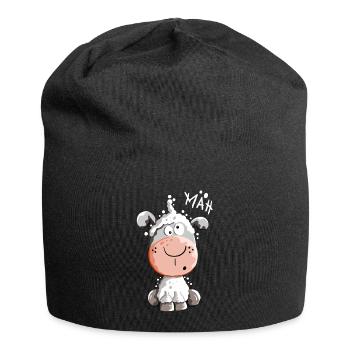 Drolliges Schaf - Schafe - Lamm - Fun - Jersey-Beanie - Schwarz - Vorne