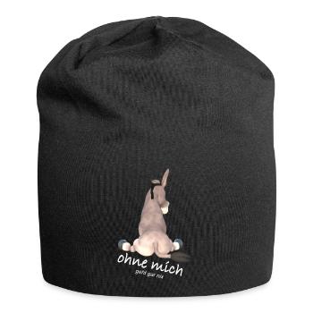 ohne mich geht gar nix, Witzig, Esel - Jersey-Beanie - Schwarz - Vorne