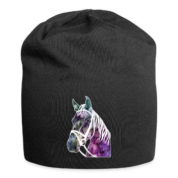 Pferd Glitzer Haflinger Pferde Reiten Geschenk - Jersey-Beanie - Schwarz - Vorne