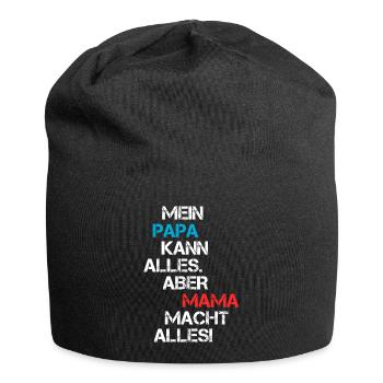 Lustige Mama Papa Geschenk Freche Familie Sprüche - Jersey-Beanie - Schwarz - Vorne