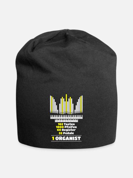 Orgel in Zahlen - Lustige Organist Geschenkidee - Jersey-Beanie - Schwarz
