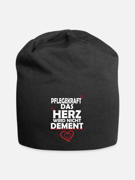 Pflegekraft Das Herz wird nicht Dement! - Jersey-Beanie - Schwarz