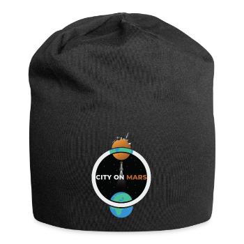 Stadt auf dem Mars! - Jersey-Beanie - Schwarz - Vorne