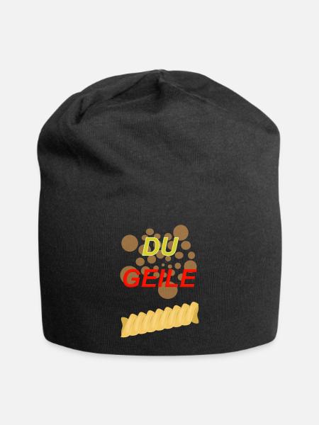Du Gelb Glitzerkette Blasenmuster - Jersey-Beanie - Schwarz