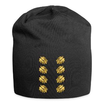 Atypische Streetwear - Blattgold - Jersey-Beanie - Schwarz - Vorne