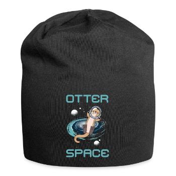 Otter Space Astronaut Lustiger Otter im Weltall - Jersey-Beanie - Schwarz - Vorne