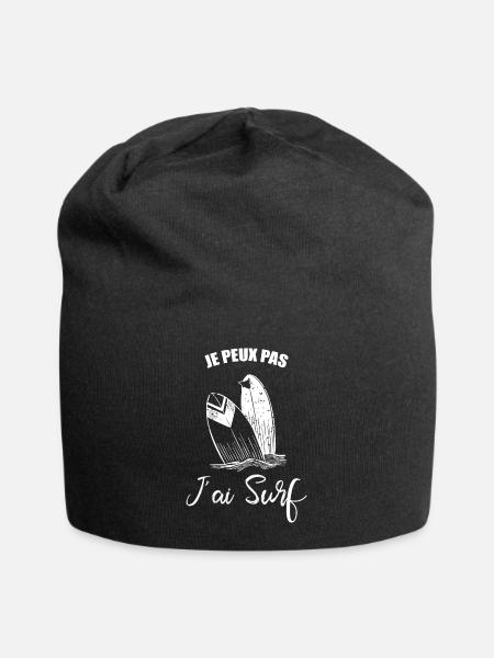 Je Peux Pas J'Ai Surf Planches de surf Le surfeur - Bonnet en jersey - noir
