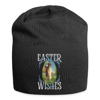 Lapin de Pâques, lapin rétro-vintage - Bonnet en jersey - noir - Devant