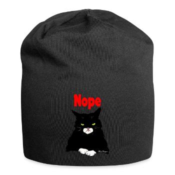 Nope, Nein, lustiges böse Katze - Jersey-Beanie - Schwarz - Vorne