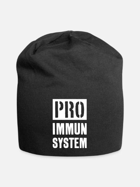 PRO IMMUNSYSTEM IMPFEN IMPFPFLICHT - Jersey-Beanie - Schwarz