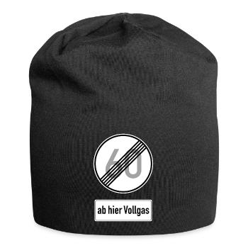 60. Geburtstag Verkehrsschild 60, ab hier Vollgas - Jersey-Beanie - Schwarz - Vorne