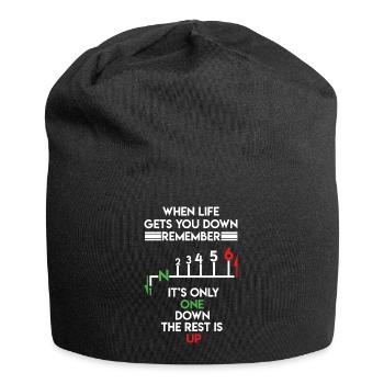 Motorbike Motorcycle Gears When Life Gets You Down - Jersey-Beanie - Schwarz - Vorne