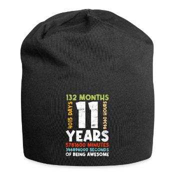 11e anniversaire enfants 11 ans jeunes filles - Bonnet en jersey - noir - Devant