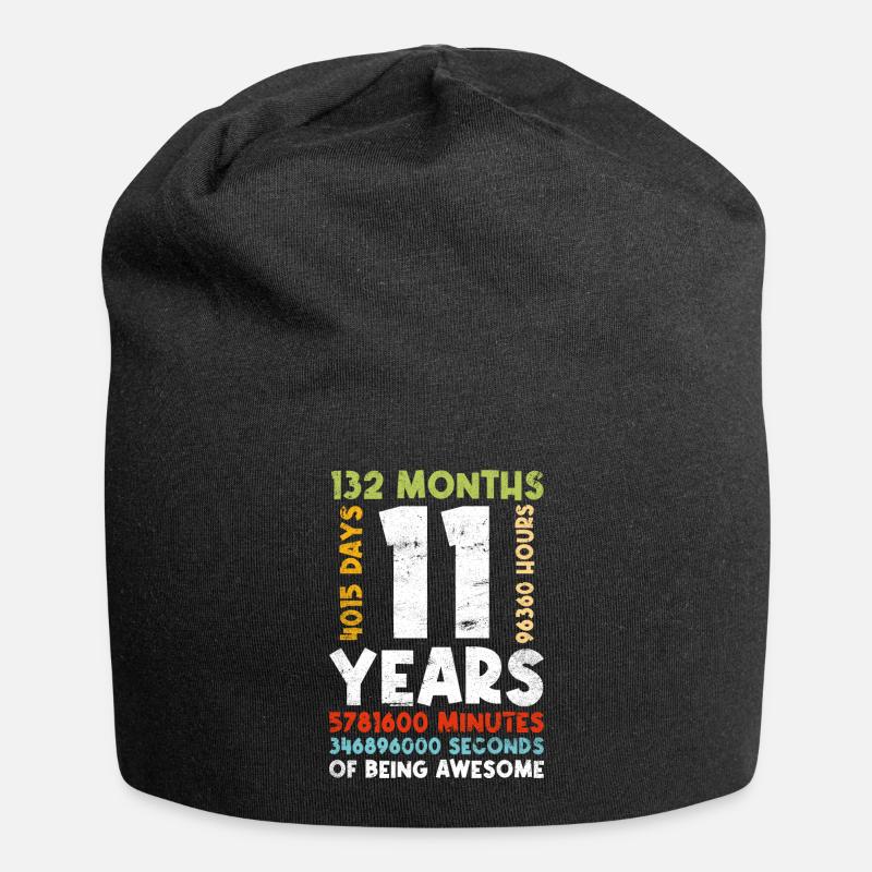 11. Geburtstag Kinder 11 Jahre Junge Mädchen - Jersey-Beanie - Schwarz