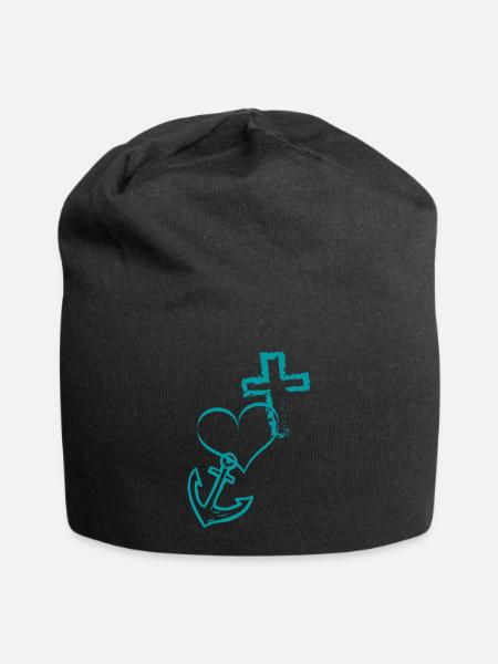 Liebe Glaube Hoffnung - Jersey-Beanie - Schwarz