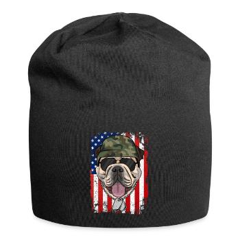Bouledogue anglais - Bonnet en jersey - noir - Devant