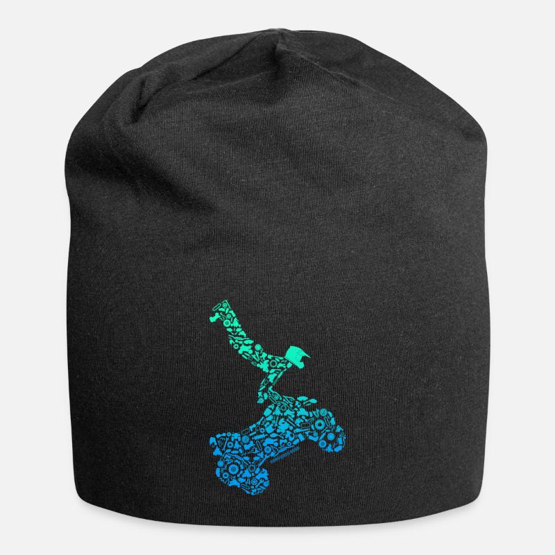 Quad - Jersey-Beanie - Schwarz