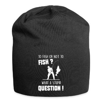 Poisson Blague Citation Drôle Pêcheur - Bonnet en jersey - noir - Devant