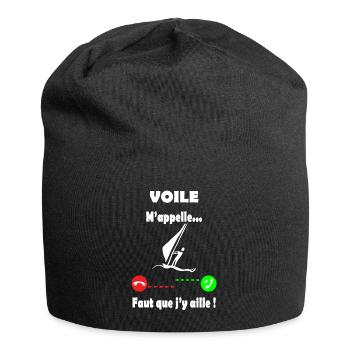 Voile - voile m'appelle - Bonnet en jersey - noir - Devant