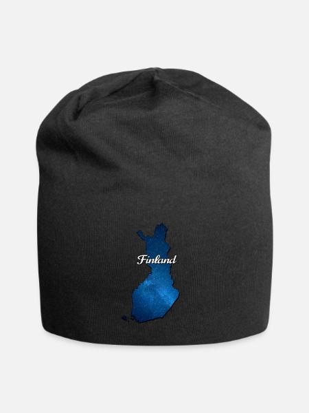 Carte de la Finlande finlande - Bonnet en jersey - noir