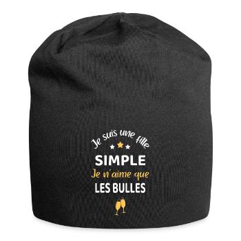 Fille simple apéro humour - Bonnet en jersey - noir - Devant