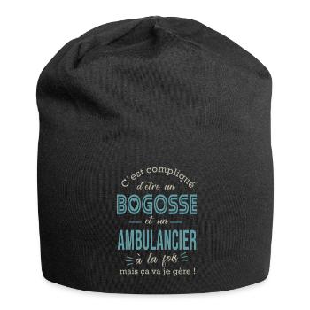 ambulancier bogosse Cadeau humour ambulance - Bonnet en jersey - noir - Devant