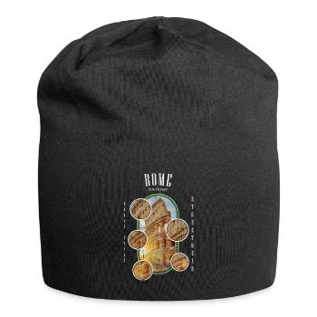 Rome Italy City Skyline Colosseum Home Love - Jersey Beanie - black - Front