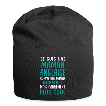 Maman Anglaise comme maman normale plus cool - Bonnet en jersey - noir - Devant