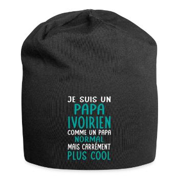 Papa Ivoirien comme un papa normal plus cool - Bonnet en jersey - noir - Devant