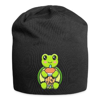 Bubble Milk Tea Tortue Buvant Boba Milk Tea - Bonnet en jersey - noir - Devant