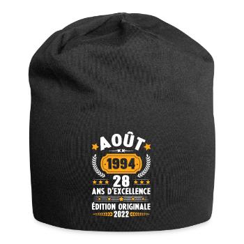 Cadeau D'anniversaire Rétro 28 Ans Août 1994 - Bonnet en jersey - noir - Devant