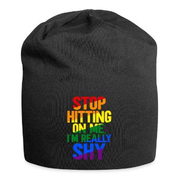 Arrêtez de me draguer, je suis timide - Bonnet en jersey - noir - Devant