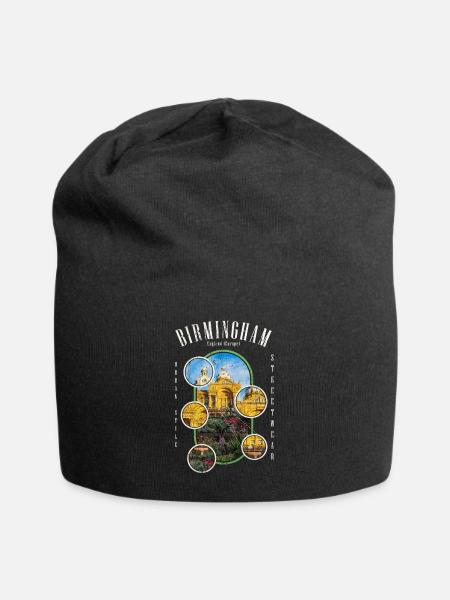 Birmingham England UK City Skyline Home Love - Jersey Beanie - black
