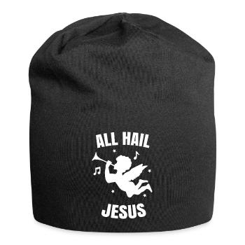 All hail jesus. Cherub angel - Jersey Beanie - black - Front