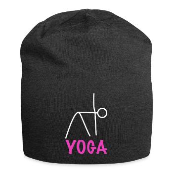 Yoga Figure Exercise - Jersey Beanie - charcoal grey - Front