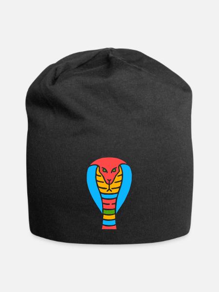 Symbol einer indischen Kobra Schlange - Jersey-Beanie - Schwarz