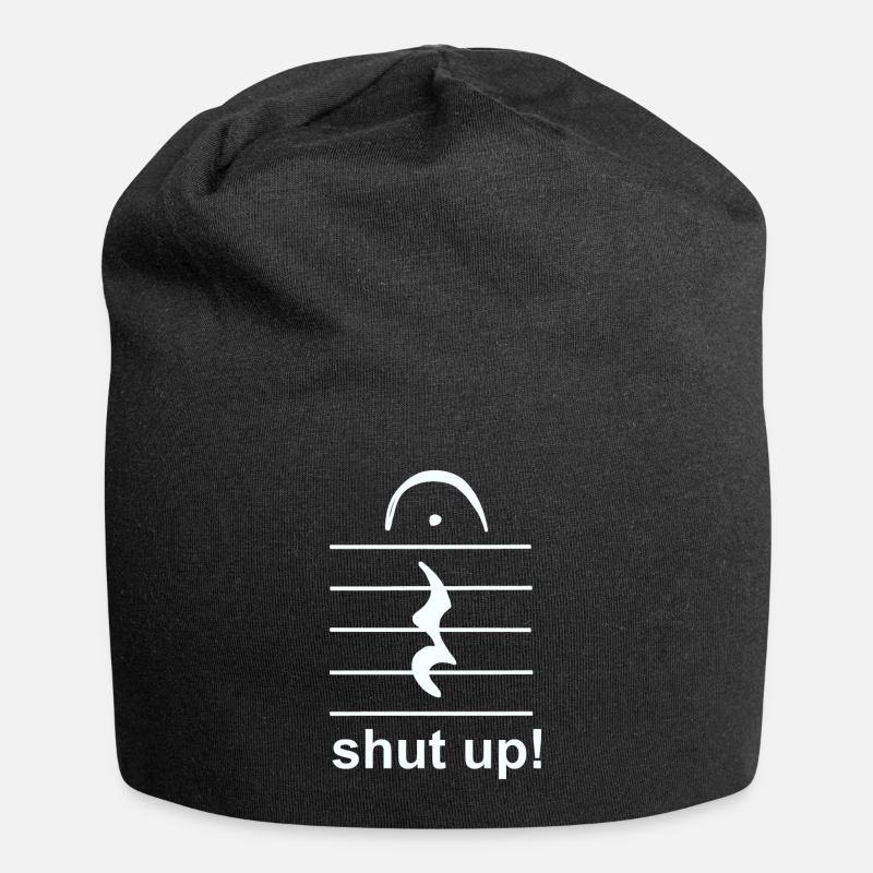 schweige Musik Pause - Jersey-Beanie - Schwarz