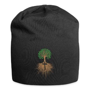 Baum mit Kreuz Religion Jesus Christus - Jersey-Beanie - Schwarz - Vorne