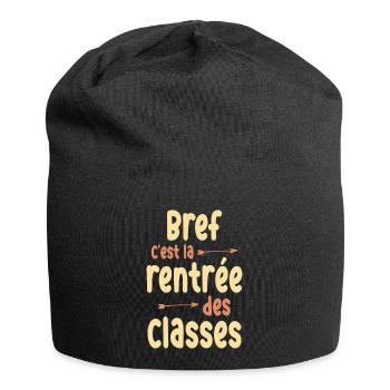 rentrée des classes / humour rentrée scolaire - Bonnet en jersey - noir - Devant