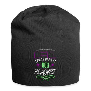 happy believe space ship funny quote funny - Jersey Beanie - black - Front