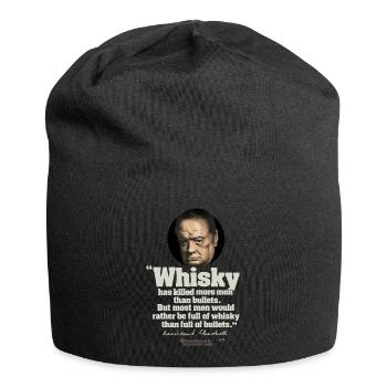 Whisky Quote by Winston Churchill - Jersey Beanie - black - Front