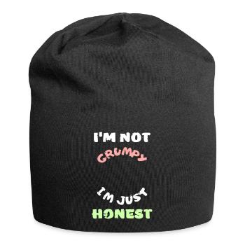 Drôle grincheux lunatique colère honnête vecteur - Bonnet en jersey - noir - Devant