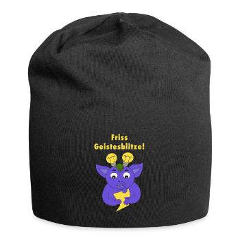 Ideenmonster - Jersey-Beanie - Schwarz - Vorne