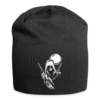 Warrior Symbol Illustration Moon Sword Logo icon - Jersey Beanie - black - Front