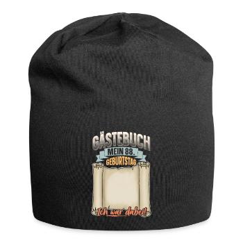 88. Geburtstag Gästebuch - Jersey-Beanie - Schwarz - Vorne