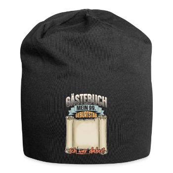 99. Geburtstag Gästebuch - Jersey-Beanie - Schwarz - Vorne