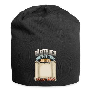85. Geburtstag Gästebuch - Jersey-Beanie - Schwarz - Vorne