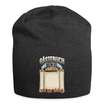 85. Geburtstag Gästebuch - Jersey-Beanie - Anthrazit - Vorne