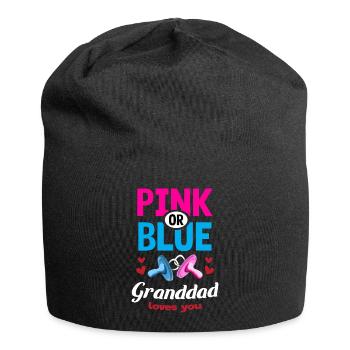 Pink or Blue Granddad Loves You Gender Reveal - Jersey Beanie - black - Front