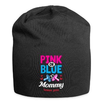 Maman rose ou bleue vous aime Gender Reveal Party - Bonnet en jersey - noir - Devant
